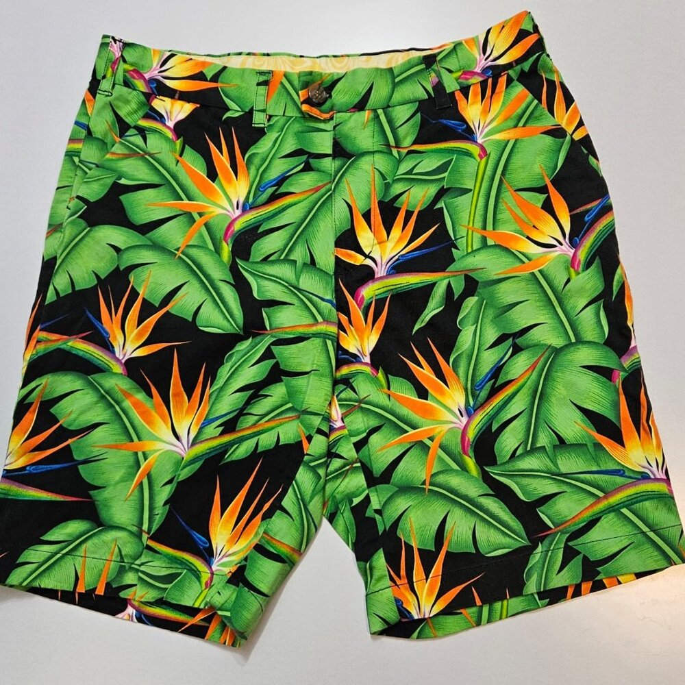 Loudmouth Golf Shorts Men’s Size 34 Multicolor Floral Pattern Cotton Stretch